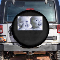 Funny Double Trouble Tuff Baby Meme Spare Tire Cover Viral AI Niche Baby Holding Laugh Duo Reaction - Wonder Print Shop