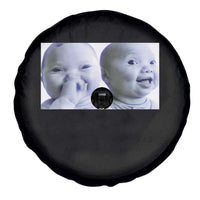 Funny Double Trouble Tuff Baby Meme Spare Tire Cover Viral AI Niche Baby Holding Laugh Duo Reaction - Wonder Print Shop
