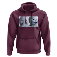 Funny Double Trouble Tuff Baby Meme Hoodie Viral AI Niche Baby Holding Laugh Duo Reaction - Wonder Print Shop