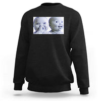 Funny Double Trouble Tuff Baby Meme Sweatshirt Viral AI Niche Baby Holding Laugh Duo Reaction - Wonder Print Shop