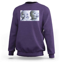 Funny Double Trouble Tuff Baby Meme Sweatshirt Viral AI Niche Baby Holding Laugh Duo Reaction - Wonder Print Shop
