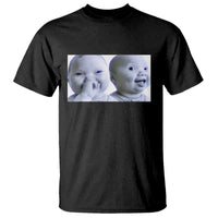 Funny Double Trouble Tuff Baby Meme T Shirt Viral AI Niche Baby Holding Laugh Duo Reaction - Wonder Print Shop