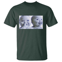 Funny Double Trouble Tuff Baby Meme T Shirt Viral AI Niche Baby Holding Laugh Duo Reaction - Wonder Print Shop