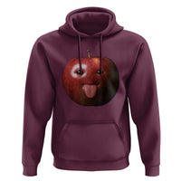 Cute Freaky Apple with Tongue Out Hoodie Funny Goofy AI Fruit Meme - Wonder Print Shop