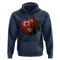 Cute Freaky Apple with Tongue Out Hoodie Funny Goofy AI Fruit Meme - Wonder Print Shop