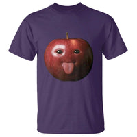 Cute Freaky Apple with Tongue Out T Shirt Funny Goofy AI Fruit Meme - Wonder Print Shop
