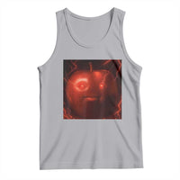 Evil Freaky Apple Meme Tank Top Creepy Dark AI Fruit Face With Glowing Eyes - Wonder Print Shop