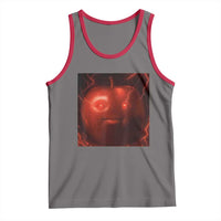 Evil Freaky Apple Meme Tank Top Creepy Dark AI Fruit Face With Glowing Eyes - Wonder Print Shop