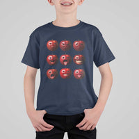 Funny Freaky Apple Faces Meme Graphic T Shirt For Kid Surreal Weird AI Fruit Emotions - Wonder Print Shop