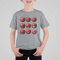 Funny Freaky Apple Faces Meme Graphic T Shirt For Kid Surreal Weird AI Fruit Emotions - Wonder Print Shop