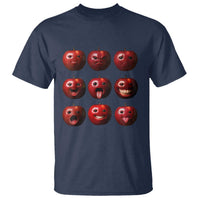 Funny Freaky Apple Faces Meme Graphic T Shirt Surreal Weird AI Fruit Emotions - Wonder Print Shop