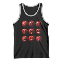 Funny Freaky Apple Faces Meme Graphic Tank Top Surreal Weird AI Fruit Emotions - Wonder Print Shop
