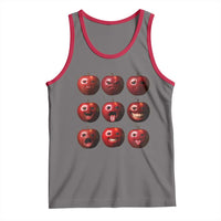 Funny Freaky Apple Faces Meme Graphic Tank Top Surreal Weird AI Fruit Emotions - Wonder Print Shop