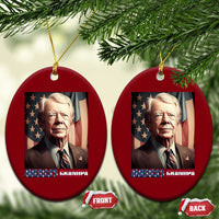 39th President Jimmy Carter Ceramic Ornament America's Grandpa Presidents' Day USA Flag Vintage - Wonder Print Shop
