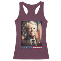 39th President Jimmy Carter Racerback Tank Top America's Grandpa Presidents' Day USA Flag Vintage