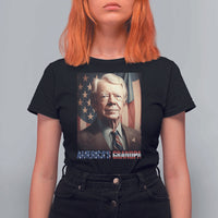 39th President Jimmy Carter T Shirt For Women America's Grandpa Presidents' Day USA Flag Vintage
