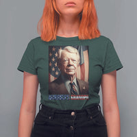 39th President Jimmy Carter T Shirt For Women America's Grandpa Presidents' Day USA Flag Vintage