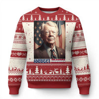 39th President Jimmy Carter Knitted Sweatshirt America's Grandpa Presidents' Day USA Flag Vintage