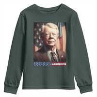 39th President Jimmy Carter Youth Sweatshirt America's Grandpa Presidents' Day USA Flag Vintage