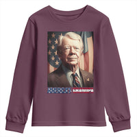 39th President Jimmy Carter Youth Sweatshirt America's Grandpa Presidents' Day USA Flag Vintage