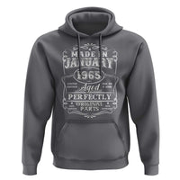 Retro Classic Made In January 1965 Hoodie Aged Perfectly Original Parts 60 Years Old Vintage 60th Birthday Men