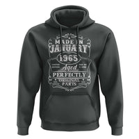 Retro Classic Made In January 1965 Hoodie Aged Perfectly Original Parts 60 Years Old Vintage 60th Birthday Men