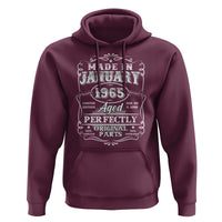 Retro Classic Made In January 1965 Hoodie Aged Perfectly Original Parts 60 Years Old Vintage 60th Birthday Men