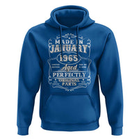 Retro Classic Made In January 1965 Hoodie Aged Perfectly Original Parts 60 Years Old Vintage 60th Birthday Men
