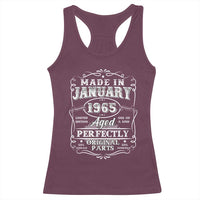 Retro Classic Made In January 1965 Racerback Tank Top Aged Perfectly Original Parts Vintage Birthday Men