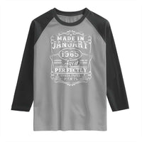 Retro Classic Made In January 1965 Raglan Shirt Aged Perfectly Original Parts Vintage Birthday Men