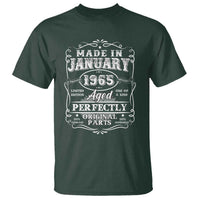Retro Classic Made In January 1965 T Shirt Aged Perfectly Original Parts 60 Years Old Vintage 60th Birthday Men
