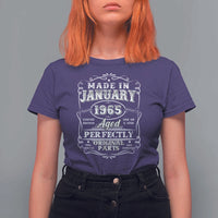 Retro Classic Made In January 1965 T Shirt For Women Aged Perfectly Original Parts 60 Years Old Vintage 60th Birthday Men