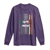 Irish Pride Long Sleeve Shirt American Flag Celtic Cross St Patricks Day