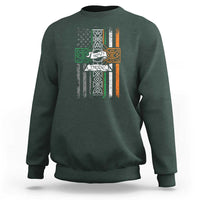 Irish Pride Sweatshirt American Flag Celtic Cross St Patricks Day