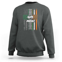 Irish Pride Sweatshirt American Flag Celtic Cross St Patricks Day