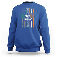 Irish Pride Sweatshirt American Flag Celtic Cross St Patricks Day