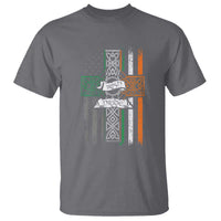 Irish Pride T Shirt American Flag Celtic Cross St Patricks Day