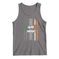 Irish Pride Tank Top American Flag Celtic Cross St Patricks Day