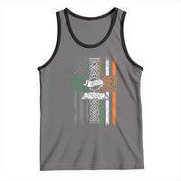 Irish Pride Tank Top American Flag Celtic Cross St Patricks Day