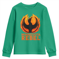 Minnesota Rebel Loon Youth Sweatshirt Rising From Fire Political Resistance