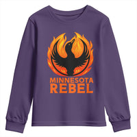 Minnesota Rebel Loon Youth Sweatshirt Rising From Fire Political Resistance