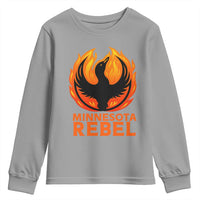 Minnesota Rebel Loon Youth Sweatshirt Rising From Fire Political Resistance