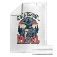 Minnesota Rebel Grumpy Loon Throw Blanket Retro Vintage Politcal Resistance