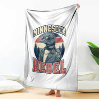 Minnesota Rebel Grumpy Loon Throw Blanket Retro Vintage Politcal Resistance