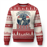 Minnesota Rebel Grumpy Loon Ugly Christmas Sweater Retro Vintage Politcal Resistance