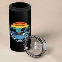 Minnesota Rebel Alliance Vintage Retro Sunset Loon 4 in 1 Can Cooler Tumbler