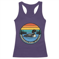 Minnesota Rebel Alliance Vintage Retro Sunset Loon Racerback Tank Top