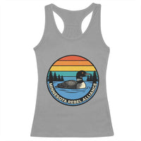 Minnesota Rebel Alliance Vintage Retro Sunset Loon Racerback Tank Top