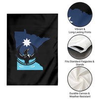 Minnesota Loon Rising Garden Flag Star Emblem MN State Flag Pride