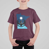 Minnesota Loon Rising T Shirt For Kid Star Emblem MN State Flag Pride